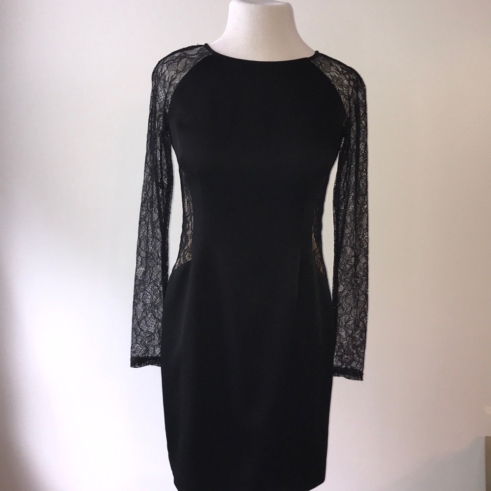 Gorgeous Aidan Maddox black lace cocktail dress